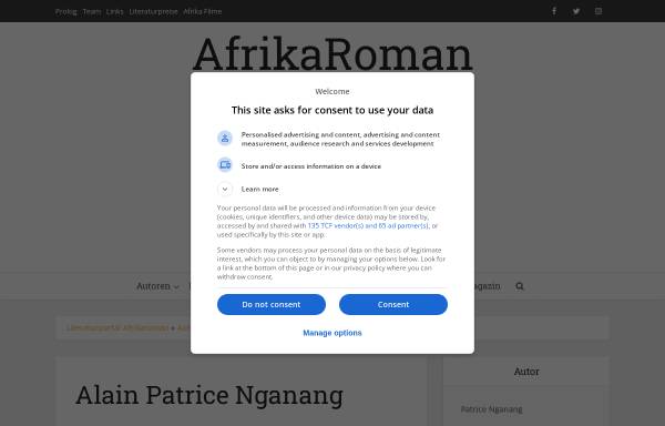 Vorschau von www.afrikaroman.de, Patrice Nganang auf AfrikaRoman
