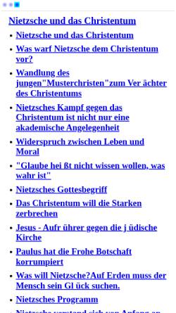 Vorschau der mobilen Webseite ursulahomann.de, Nietzsche und das Christentum