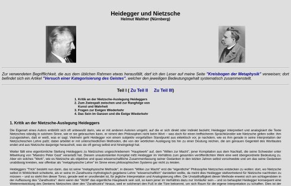 Vorschau von www.f-nietzsche.de, Nietzsche und Heidegger