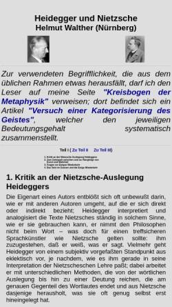 Vorschau der mobilen Webseite www.f-nietzsche.de, Nietzsche und Heidegger