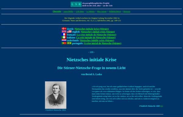 Vorschau von www.lsr-projekt.de, Nietzsches initiale Krise