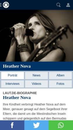 Vorschau der mobilen Webseite www.laut.de, Wort-Laut: Heather Nova