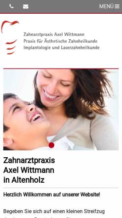 Vorschau der mobilen Webseite www.zahnarzt-wittmann.de, Gemeinschaftspraxis Zahnärzte Wittmann