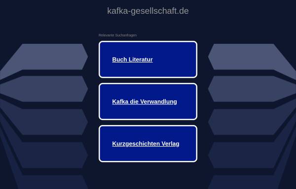 Vorschau von www.kafka-gesellschaft.de, Deutsche Kafka-Gesellschaft