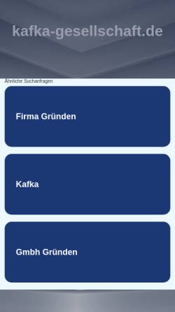 Vorschau der mobilen Webseite www.kafka-gesellschaft.de, Deutsche Kafka-Gesellschaft