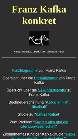 Vorschau der mobilen Webseite kafka.drnet.at, Franz Kafka konkret