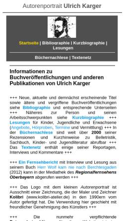 Vorschau der mobilen Webseite ulrich-karger.de, Ulrich Karger Autorenportrait