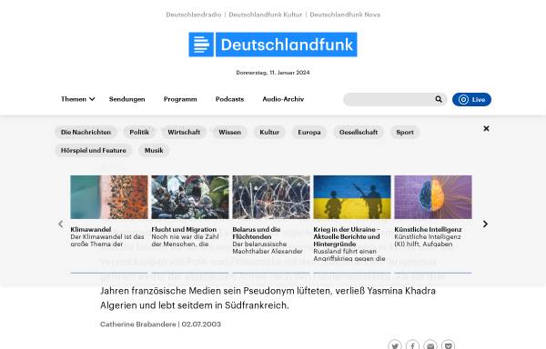 Vorschau von www.deutschlandfunk.de, Yasmina Khadra: Die Schwalben von Kabul