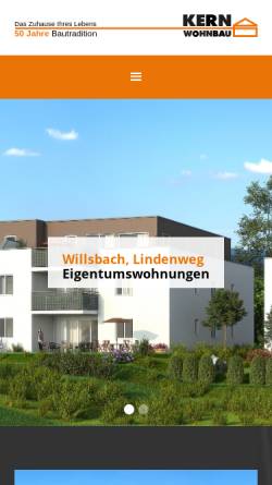 Vorschau der mobilen Webseite kern-wohnbau.de, Kern-Wohnbau GmbH