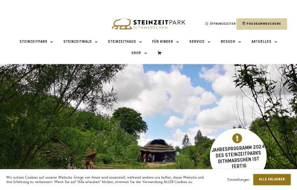 Vorschau von steinzeitpark-dithmarschen.de, Förderverein AÖZA Steinzeitpark Albersdorf