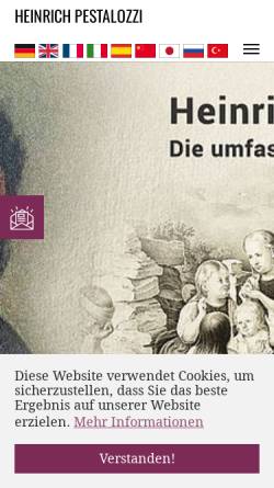 Vorschau der mobilen Webseite www.heinrich-pestalozzi.de, Pestalozzi: Die Internetdokumentation