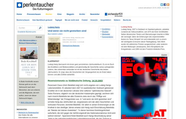 Vorschau von www.perlentaucher.de, Ludwig Harig: Und wenn sie nicht gestorben sind