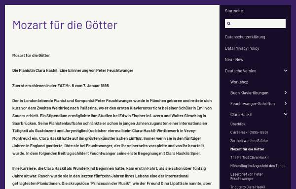 Vorschau von www.peter-feuchtwanger.de, Mozart für die Götter