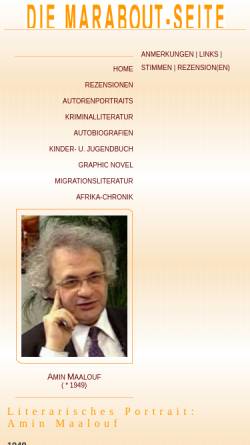 Vorschau der mobilen Webseite www.marabout.de, Amin Maalouf