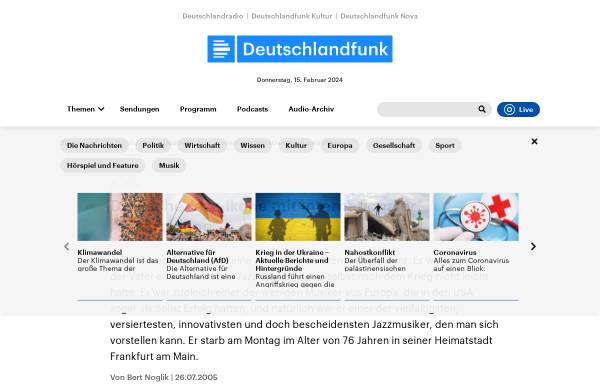 Vorschau von www.deutschlandfunk.de, Deutsche Jazz-Ikone mit internationaler Ausstrahlung