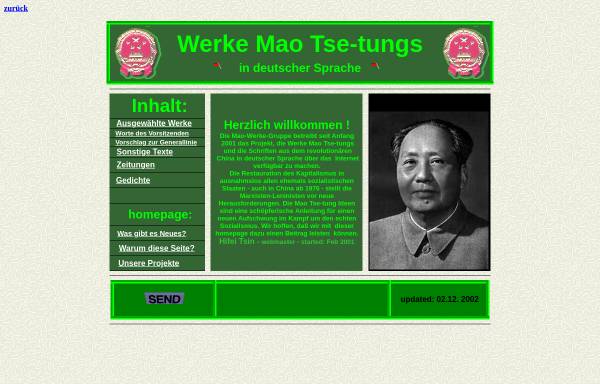 Vorschau von www.infopartisan.net, Werke Mao Tse-tungs in deutscher Sprache