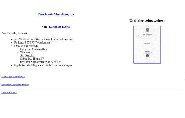 Vorschau von www.karl-may-gesellschaft.de, Das Karl-May-Korpus