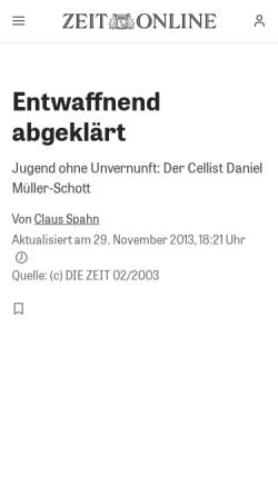 Vorschau der mobilen Webseite www.zeit.de, Entwaffnend abgeklärt