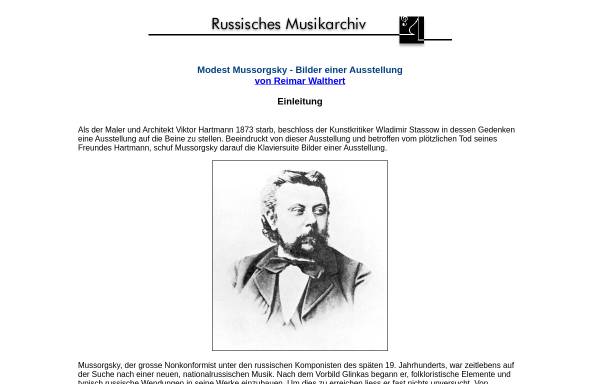 Vorschau von www.russisches-musikarchiv.de, Leben und Werk