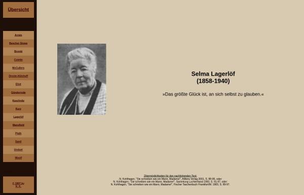 Vorschau von www.dichterinnen.de, Selma Lagerlöf, Biographie