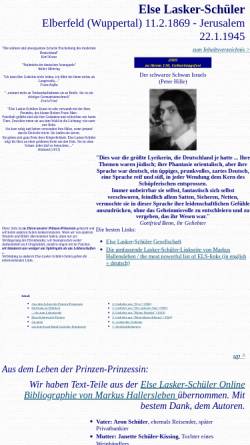Vorschau der mobilen Webseite www.lyrik.ch, Lasker-Schüler 1: Homepage