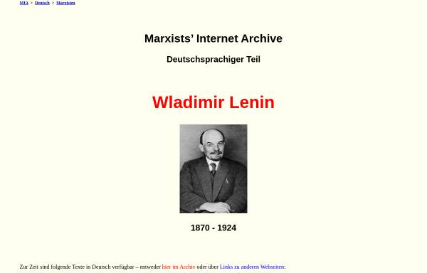 Vorschau von marxists.org, Marxists' Internet Archive: Wladimir Iljitsch Lenin