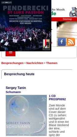 Vorschau der mobilen Webseite www.klassik-heute.de, Poet und Virtuose