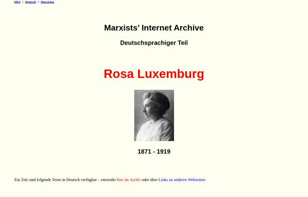 Vorschau von marxists.org, Marxists’ Internet Archive: Rosa Luxemburg