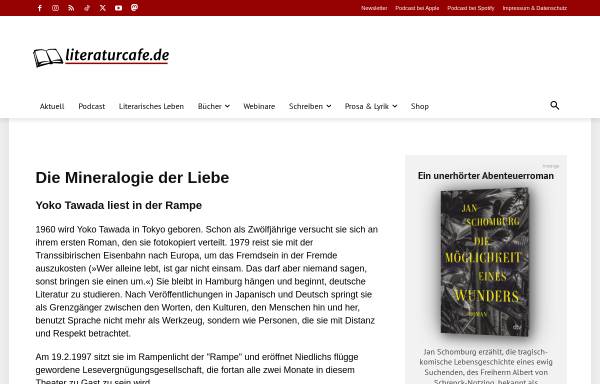 Vorschau von www.literaturcafe.de, Das Literatur-Café im Internet