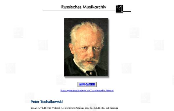 Vorschau von www.russisches-musikarchiv.de, Tschaikowsky-Werkverzeichnis