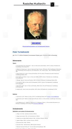 Vorschau der mobilen Webseite www.russisches-musikarchiv.de, Tschaikowsky-Werkverzeichnis