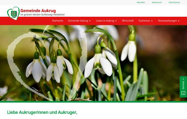 Vorschau von www.aukrug.de, Gemeinde Aukrug
