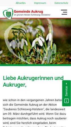 Vorschau der mobilen Webseite www.aukrug.de, Gemeinde Aukrug
