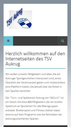 Vorschau der mobilen Webseite www.tsv-aukrug.de, TSV Aukrug - Spaß bei Sport, Spiel und Fitness