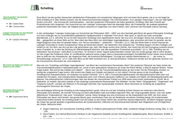 Vorschau von www.ernst-bloch.net, Eberhard Braun - Abhandlung über Schelling