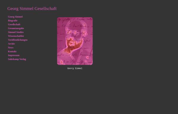 Vorschau von www.simmel-gesellschaft.de, Georg Simmel Gesellschaft