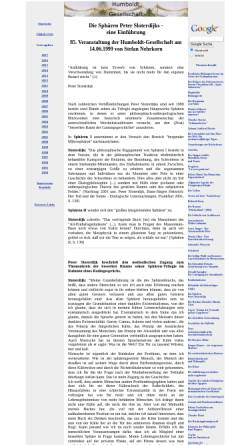Vorschau der mobilen Webseite www.humboldtgesellschaft.de, Die Sphären des Peter Sloterdijk