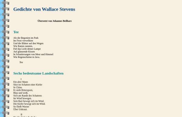 Vorschau von www.alb-neckar-schwarzwald.de, Gedichte von Wallace Stevens