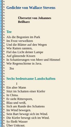 Vorschau der mobilen Webseite www.alb-neckar-schwarzwald.de, Gedichte von Wallace Stevens