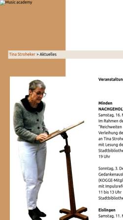 Vorschau der mobilen Webseite www.tina-stroheker.de, Tina Stroheker