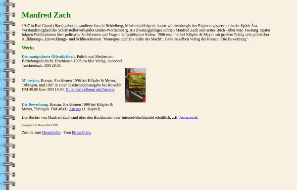 Vorschau von www.alb-neckar-schwarzwald.de, Manfred Zach - Kurzbio