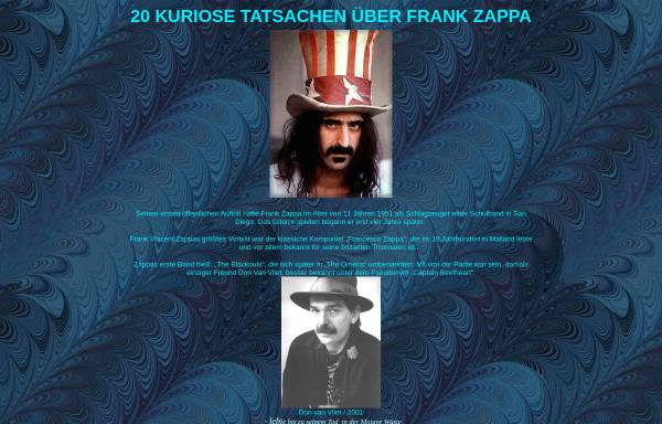 20 kuriose Tatsachen über Frank Zappa