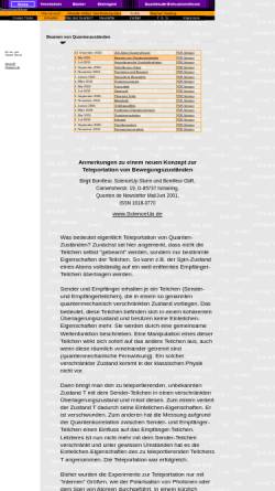 Vorschau der mobilen Webseite www.quanten.de, Quanten.de : Beamen von Quantenzuständen