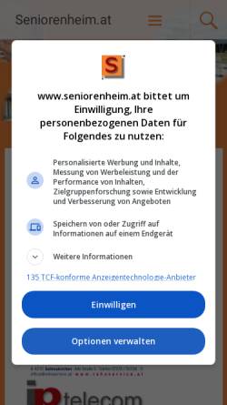 Vorschau der mobilen Webseite www.seniorenheim.at, Seniorenheim.at