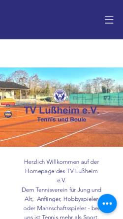 Vorschau der mobilen Webseite www.tv-lussheim.de, Tennisverein Lußheim e.V.