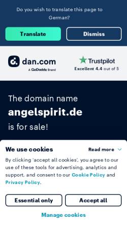 Vorschau der mobilen Webseite www.angelspirit.de, Angel Spirit