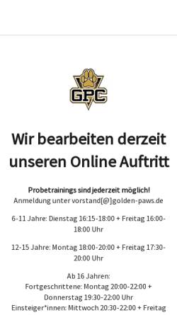 Vorschau der mobilen Webseite www.cheerleader-golden-paws.de, Golden Paws