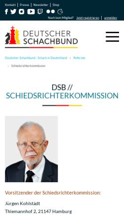 Vorschau der mobilen Webseite www.srk.schachbund.de, SRK Online - Schiedsrichterkommission des Deutschen Schachbundes