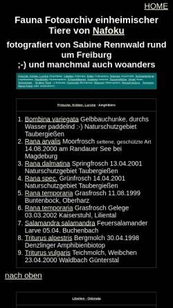 Vorschau der mobilen Webseite nafoku.de, Fauna Fotoarchiv einheimischer Tiere von Nafoku
