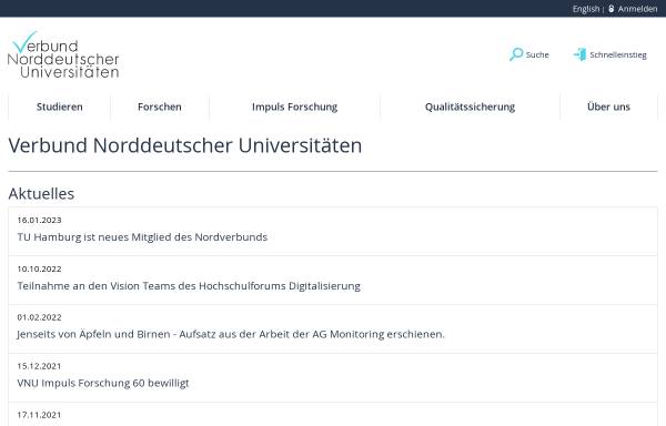 Vorschau von www.uni-nordverbund.de, Verbund Norddeutscher Universitäten
